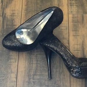 Black sequence heels